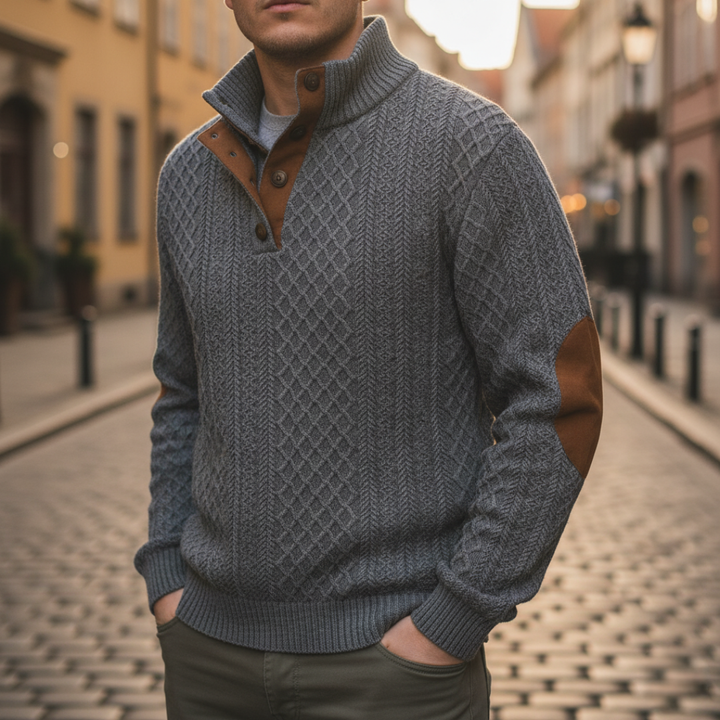 Herrenpullover Gestrickter Wollpullover Rollkragen | Altivaro