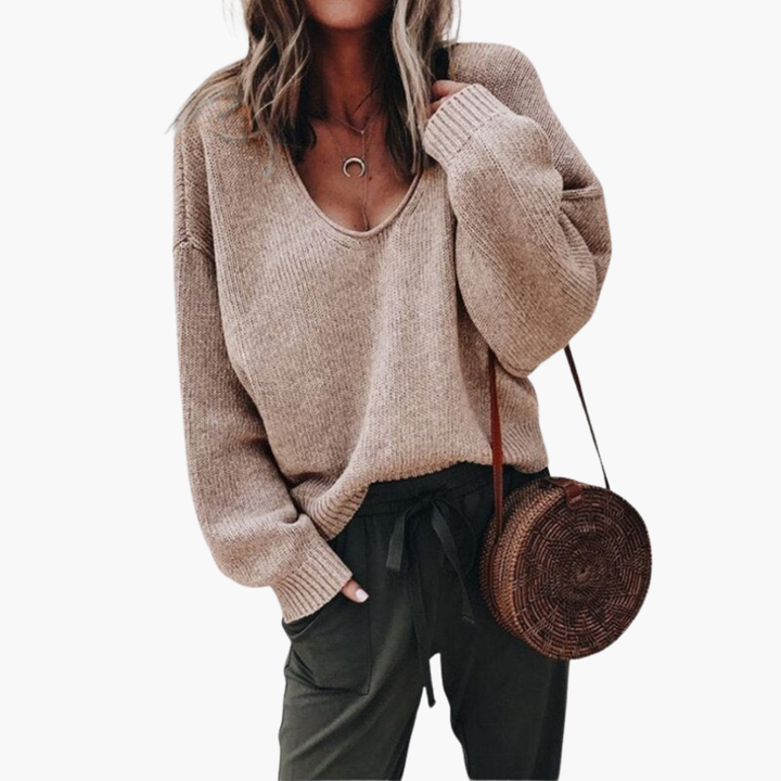 Maglione Donna Casual a Maglia con Scollo a V | Altivaro