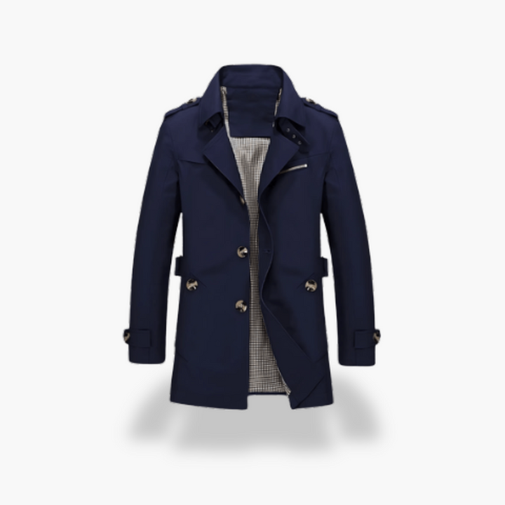 Trench Coat Uomo con Collo Alto e Bottoni | Altivaro