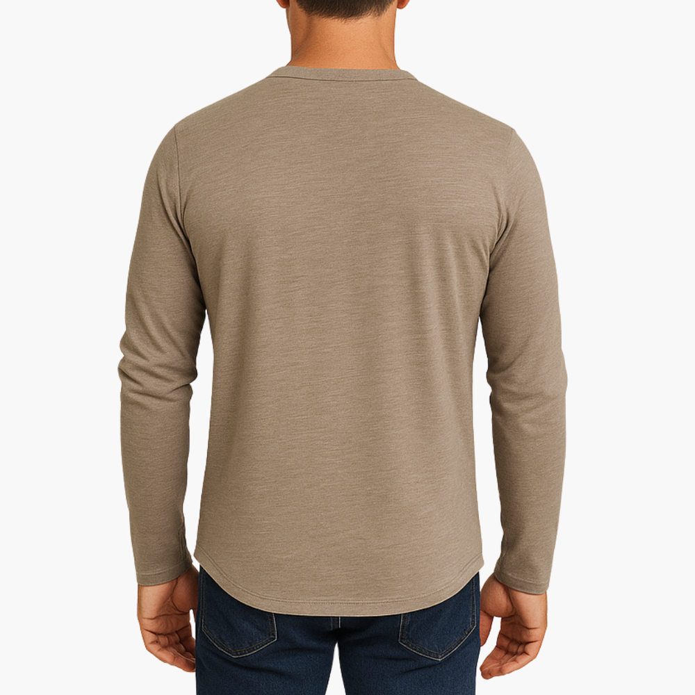 Maglia Uomo Henley Manica Lunga Casual Slim | Altivaro-Altivaro