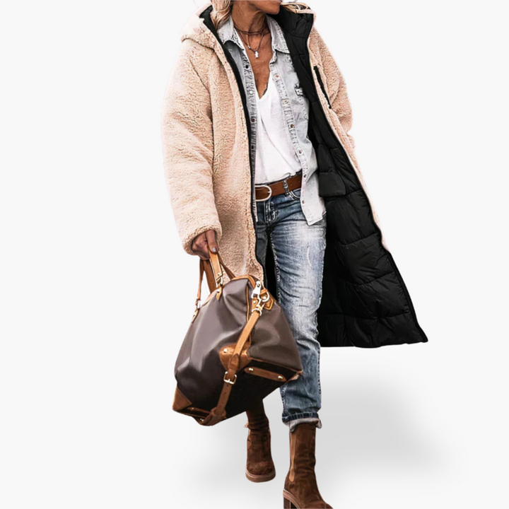 Giacca da donna Invernale Padded e Reversibile con Cappuccio e Pelliccia | Altivaro