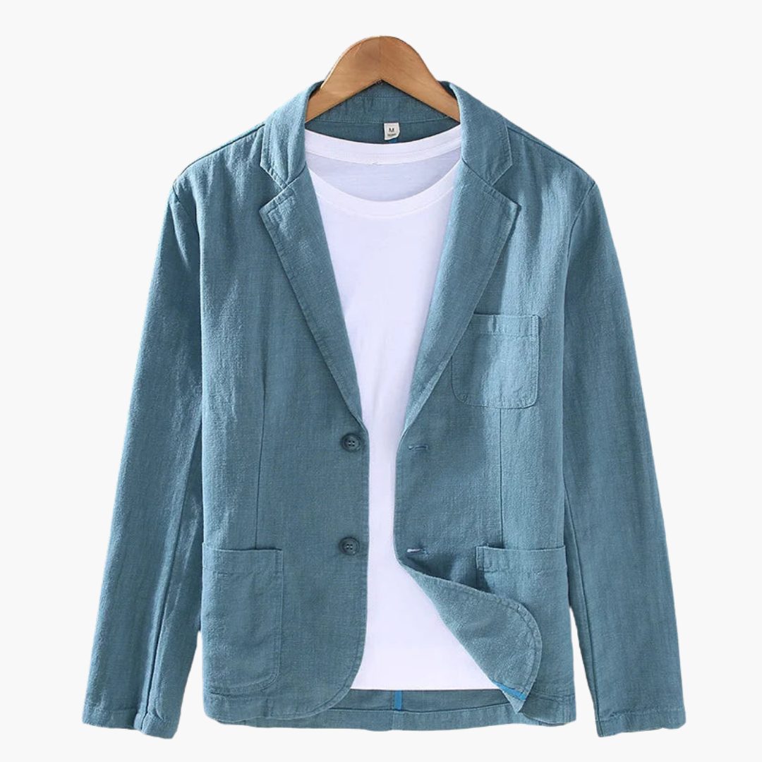 Blazer Uomo Grigio Lino Cotone Casual Leggero | Altivaro-Altivaro