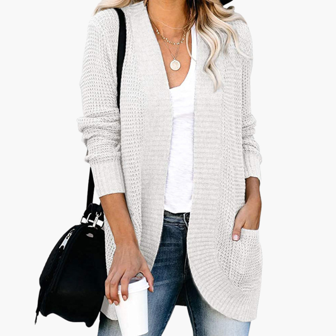 Women's Lightweight Knit Cardigan with Open Pockets | Altivaro