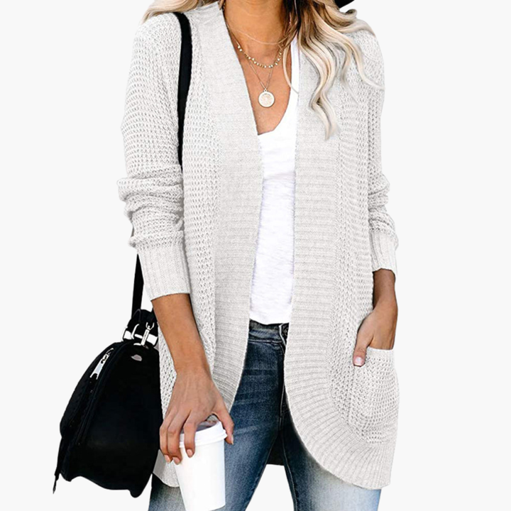 Women's Lightweight Knit Cardigan with Open Pockets | Altivaro