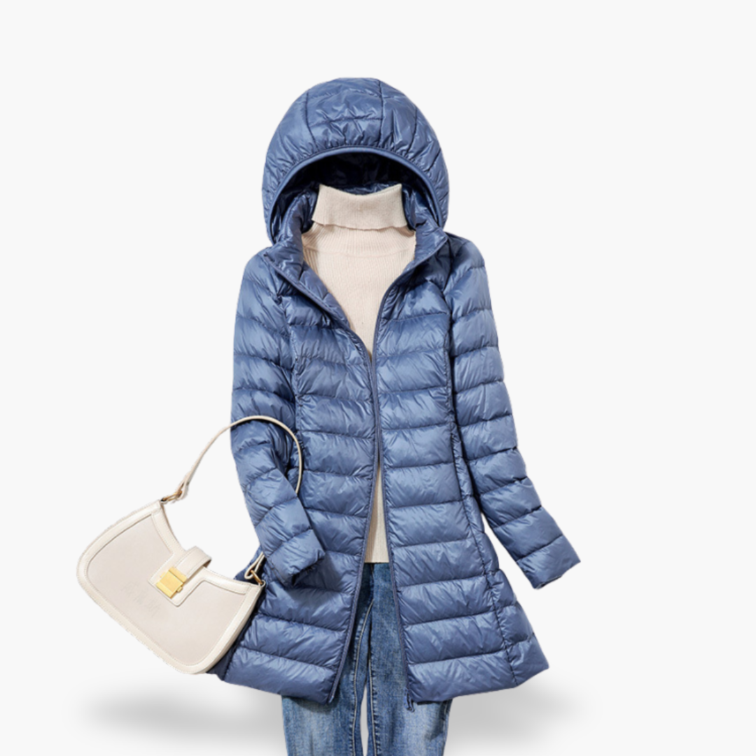 Piumino Donna Lungo Leggero con Cappuccio Nylon Invernale | Altivaro