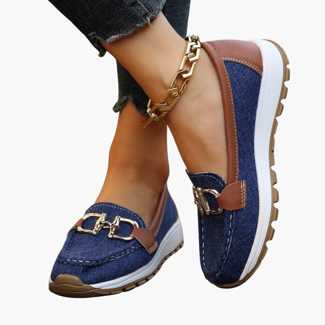 Orthopädische Damenschuhe aus Segeltuch mit Metalldetails | Altivaro