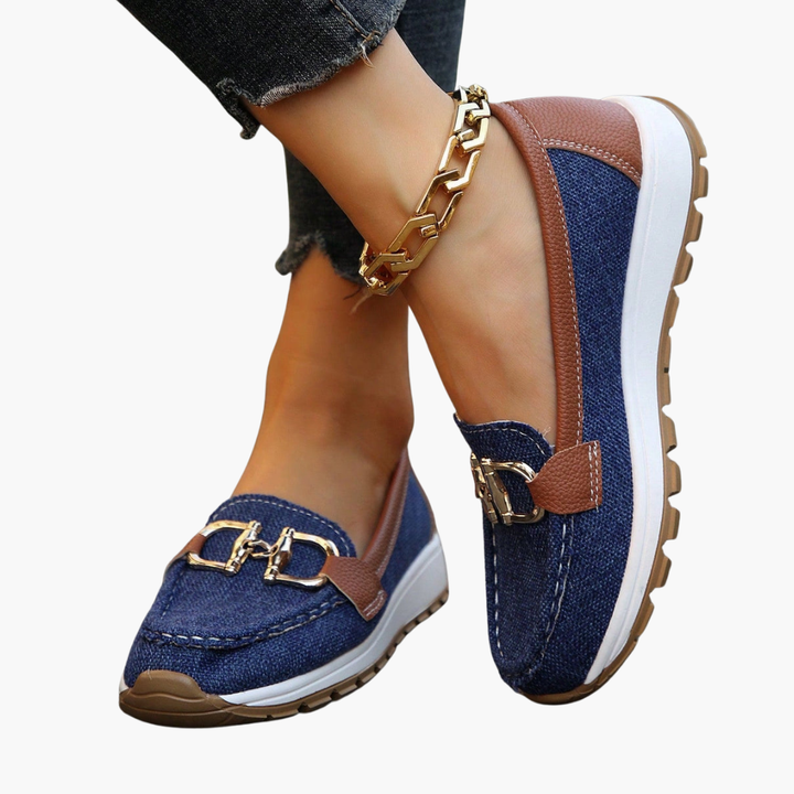 Orthopädische Damenschuhe aus Segeltuch mit Metalldetails | Altivaro