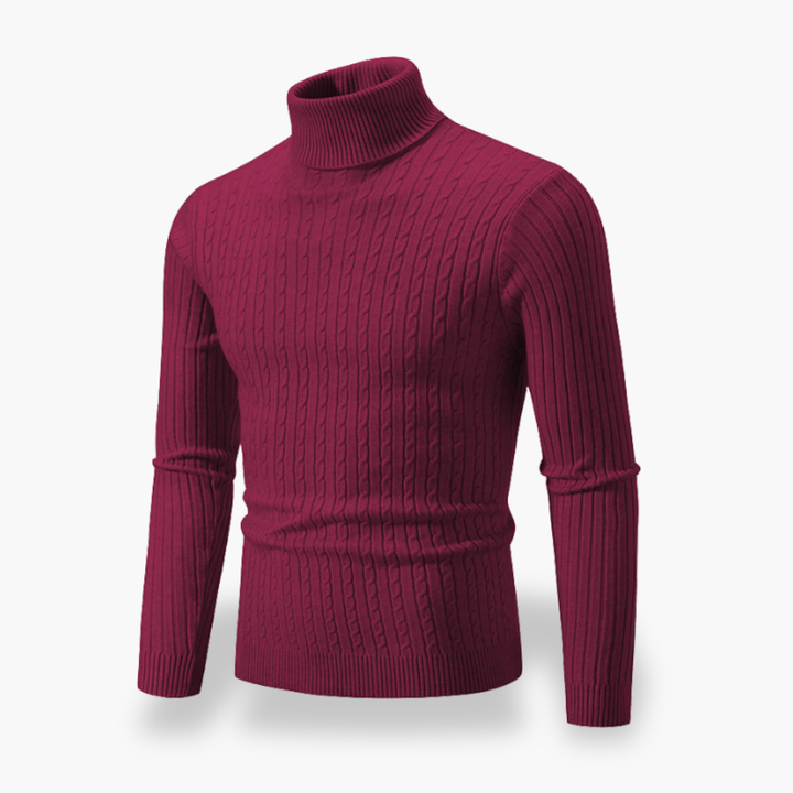 Maglione Dolcevita a Treccia Uomo in Maglia | Altivaro