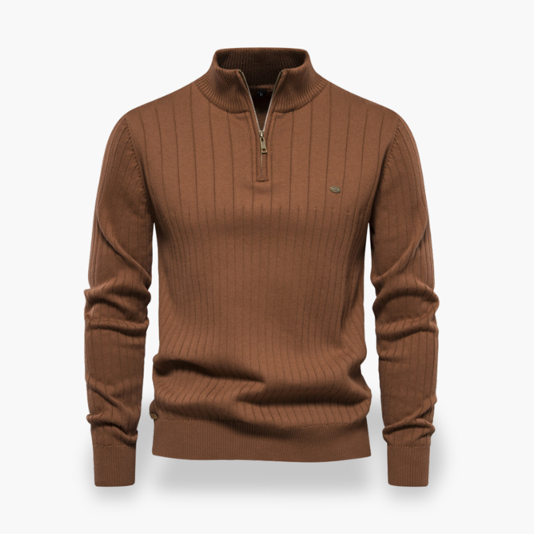 Maglione Uomo Lana Collo Alto Zip | Altivaro