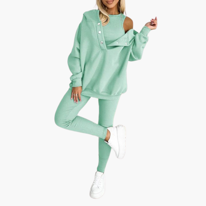 Tuta Sportiva Donna con Cappuccio e Bottoni | Altivaro