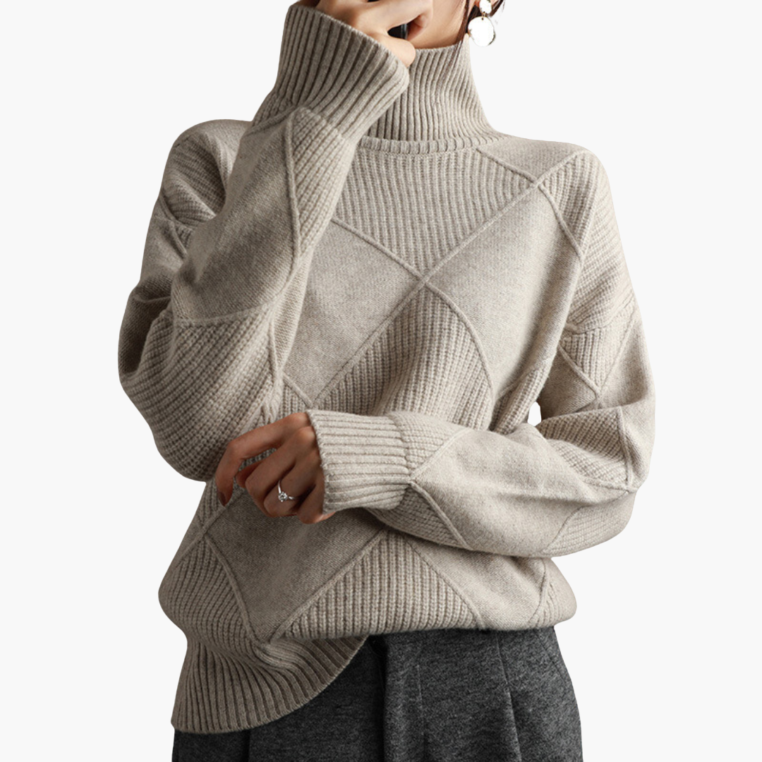 Maglione Dolcevita Donna Lavorato a Maglia  | Altivaro