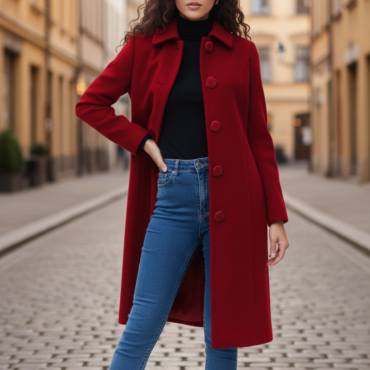 Damenlanger Mantel aus Polyester | Altivaro