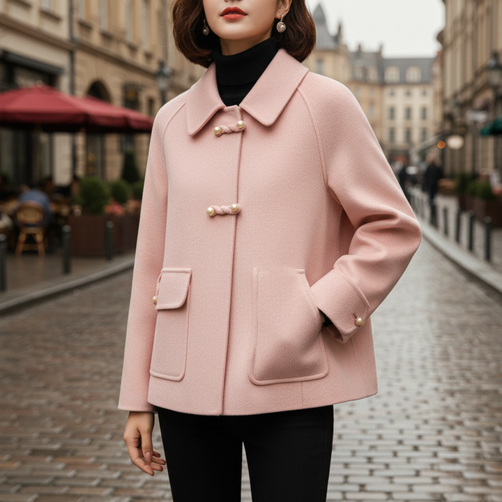 Cappotto donna con bottoni perla | Altivaro