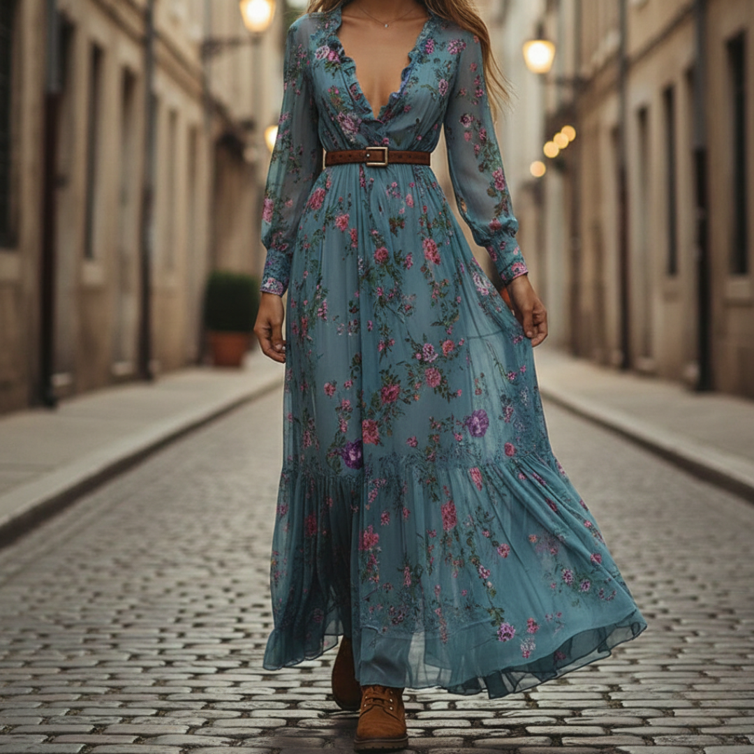 Embroidered Women's Boho Maxi Dress | Altivaro