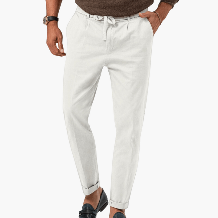 Pantaloni Uomo in Lino con Cintura Elastico | Altivaro