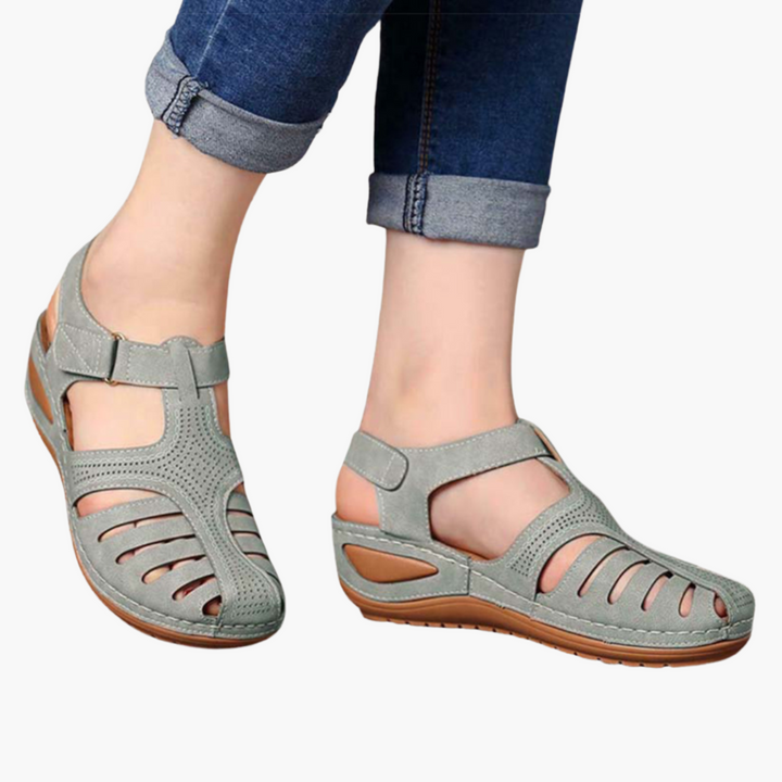 Sandali Donna Ortopedici Estivi in Pelle con Zeppa | Altivaro