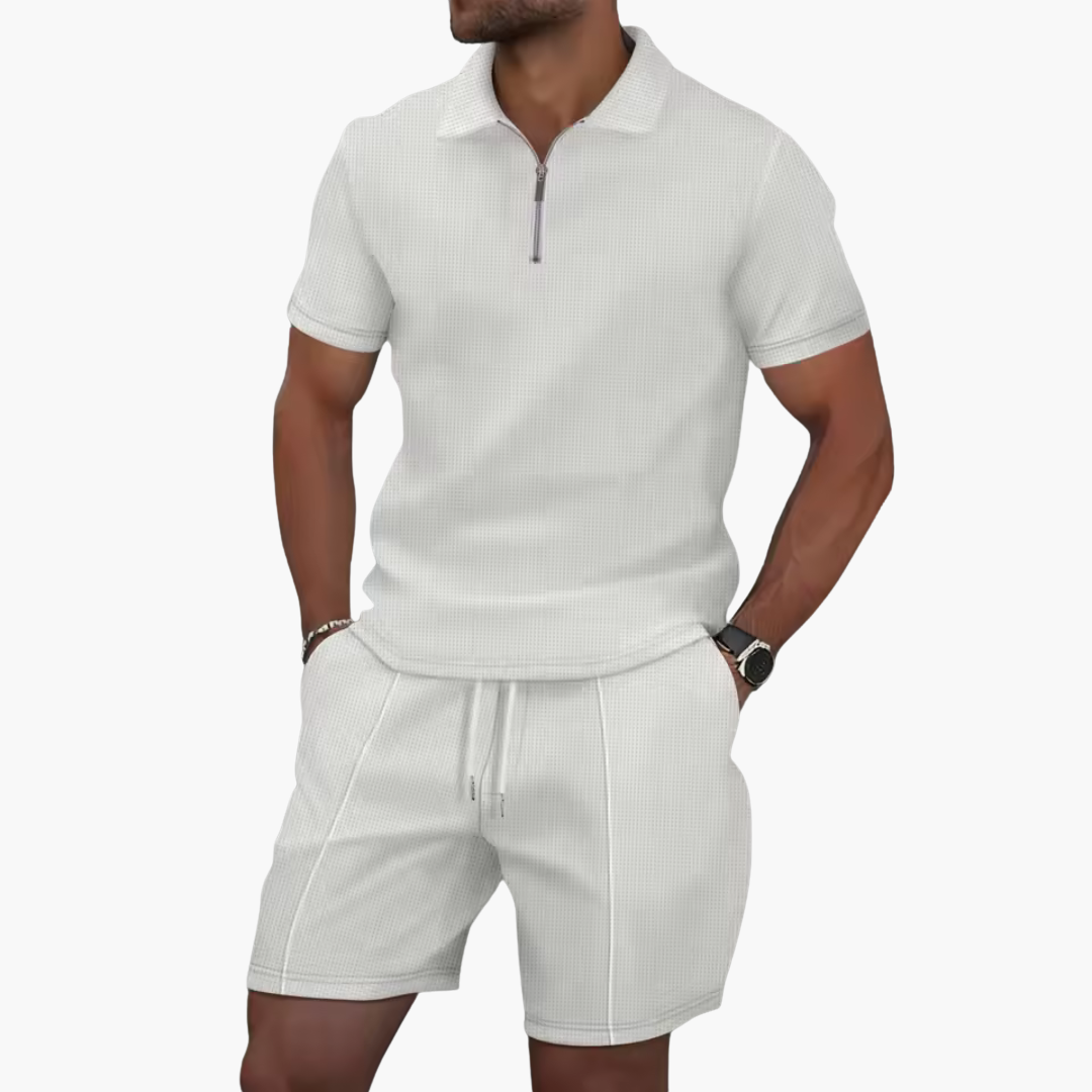 Polo mit Reißverschluss und Herren-Shorts mit Kordelzug | Altivaro