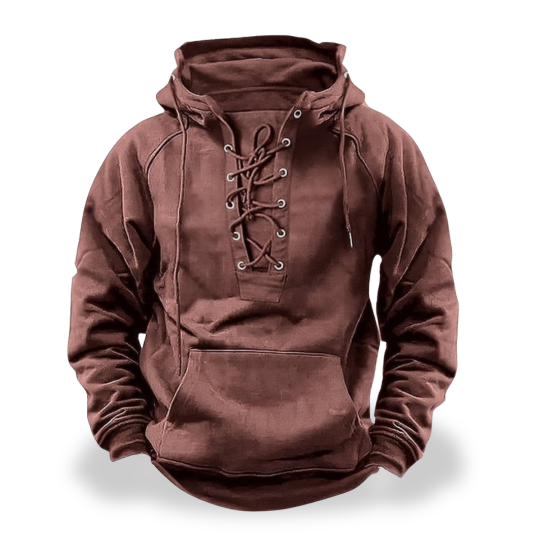 Men's Hoodie with Lace-Up Casual Hood | Altivaro