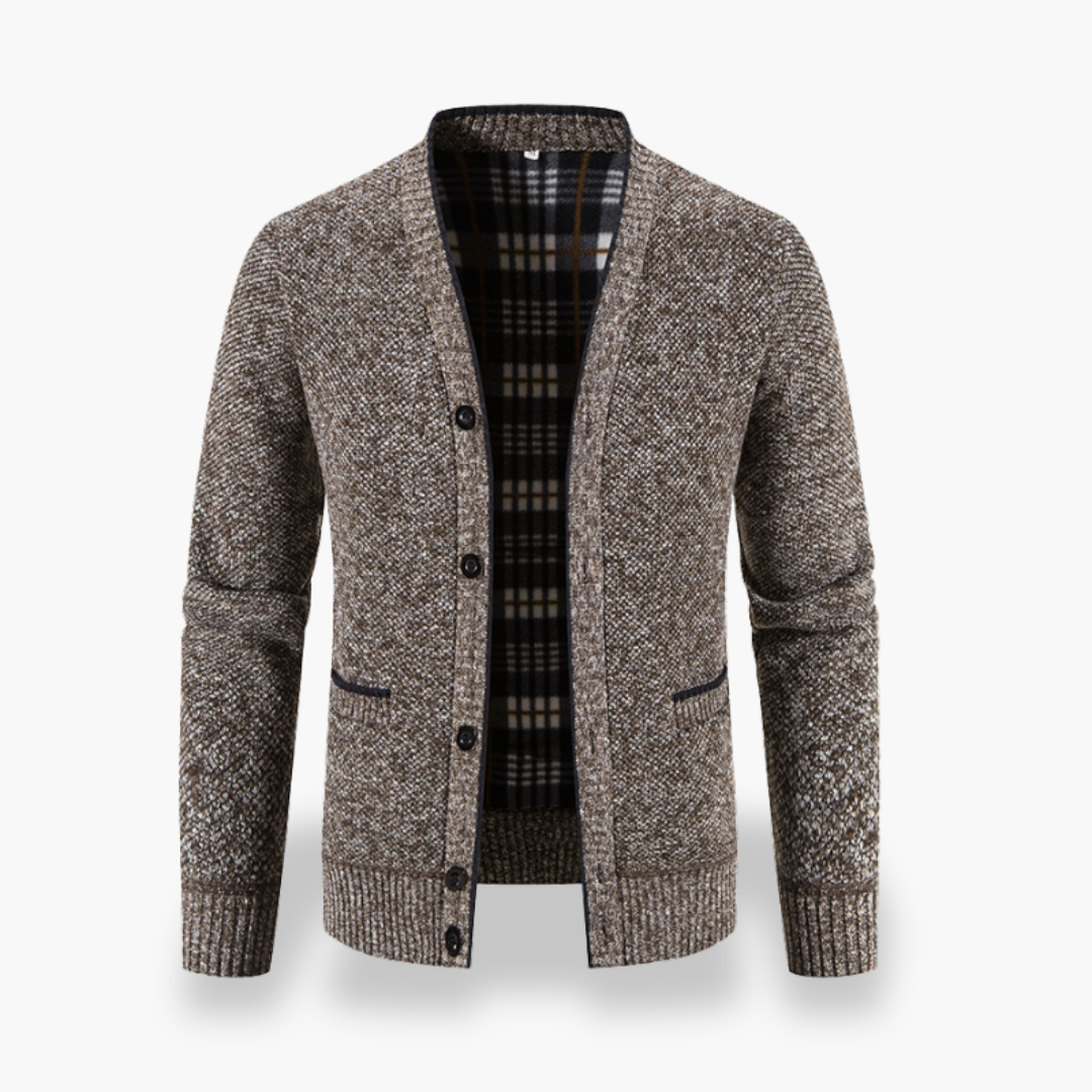 Cardigan uomo in tessuto misto, con bottoni e tasche | Altivaro
