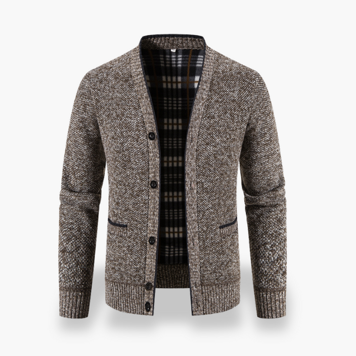 Cardigan uomo in tessuto misto, con bottoni e tasche | Altivaro