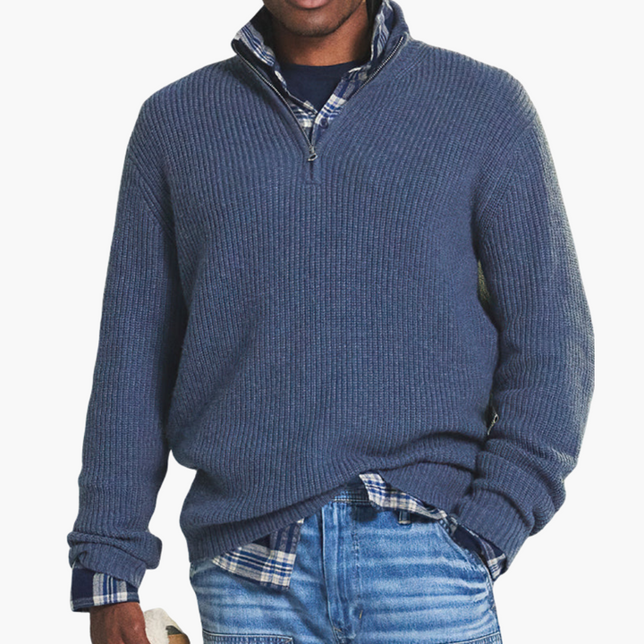 Maglione Uomo Mezza Zip Collo Alto | Altivaro