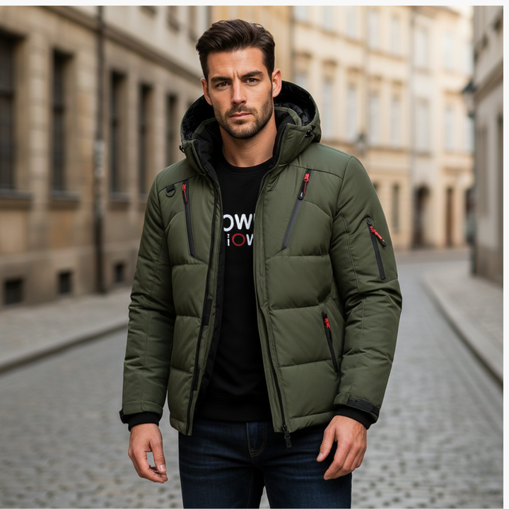 Herren Daunenjacke mit Kapuze und Wattierung | Altivaro