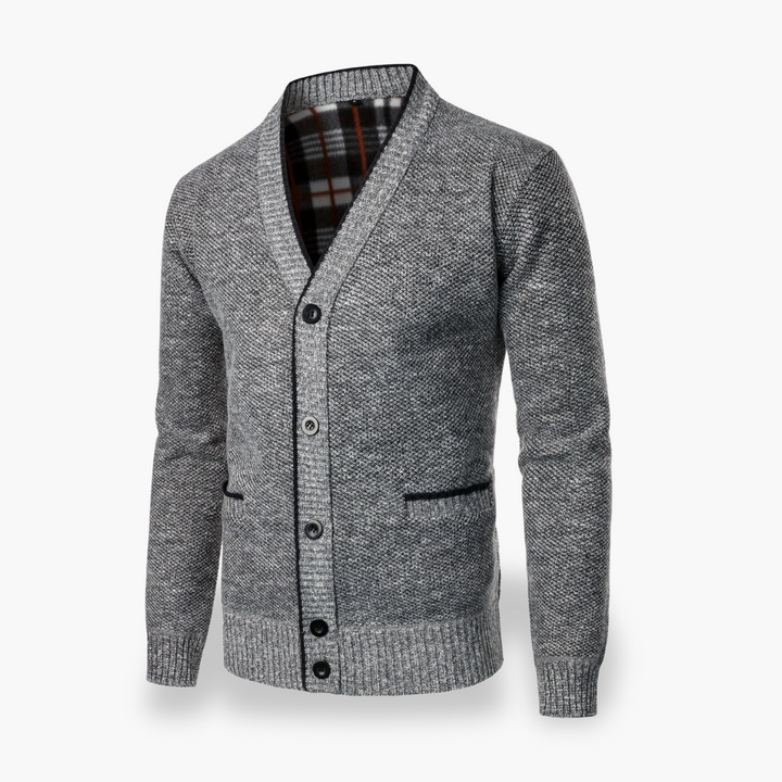 Cardigan uomo in tessuto misto, con bottoni e tasche | Altivaro