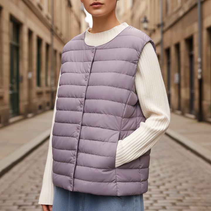 Gilet Piumino Donna Leggero con Bottoni e Taglio Comodo | Altivaro