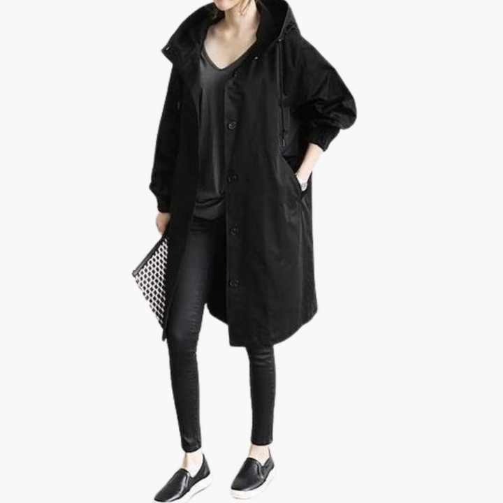 Giacca Trench Donna con Cappuccio e Bottoni Frontali | Altivaro