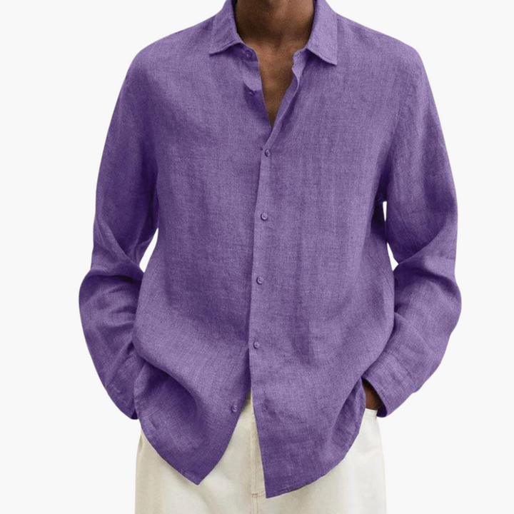 Camicia Uomo Lino Manica Lunga Casual Estiva Traspirante | Altivaro