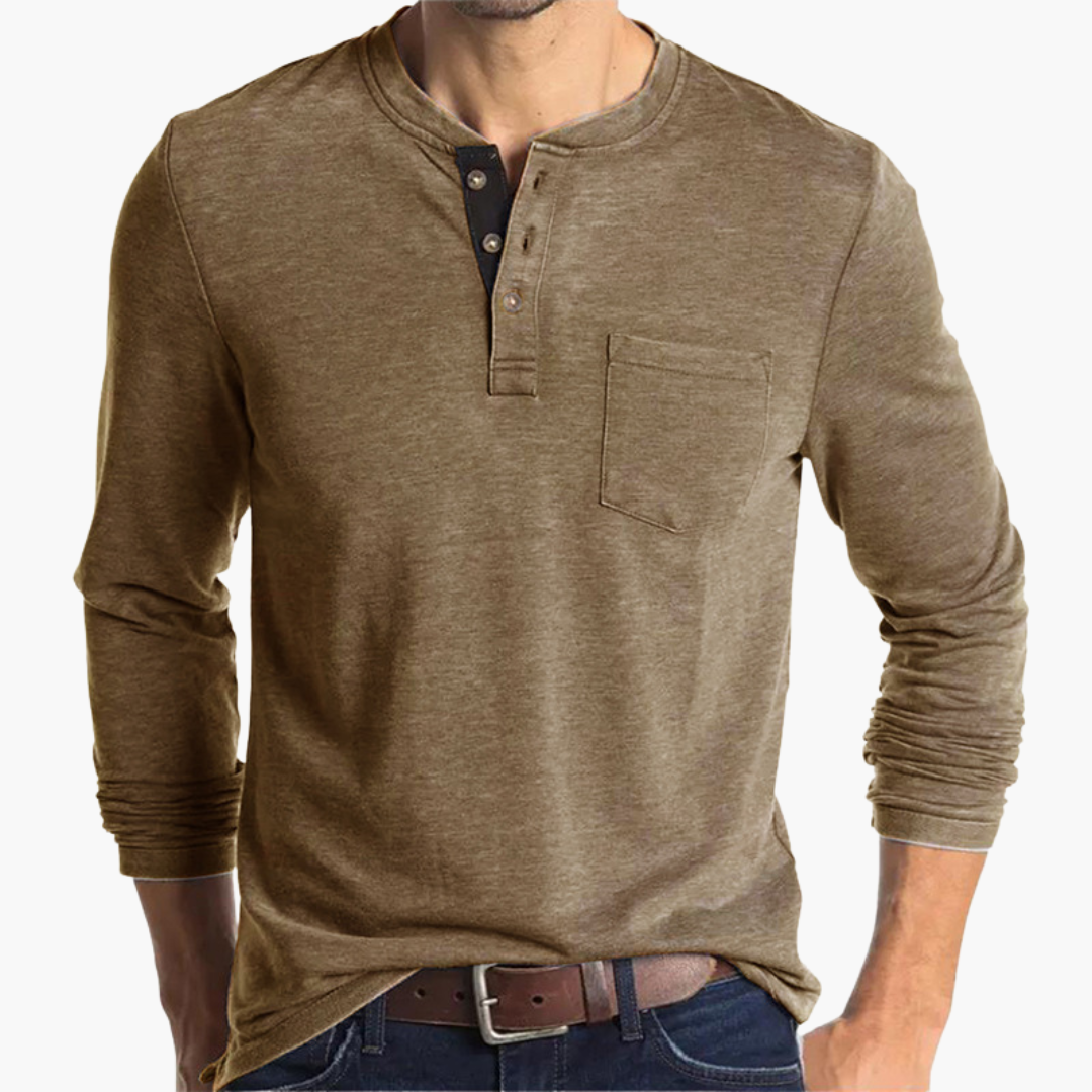 Men's Long Sleeve Henley Shirt | Altivaro