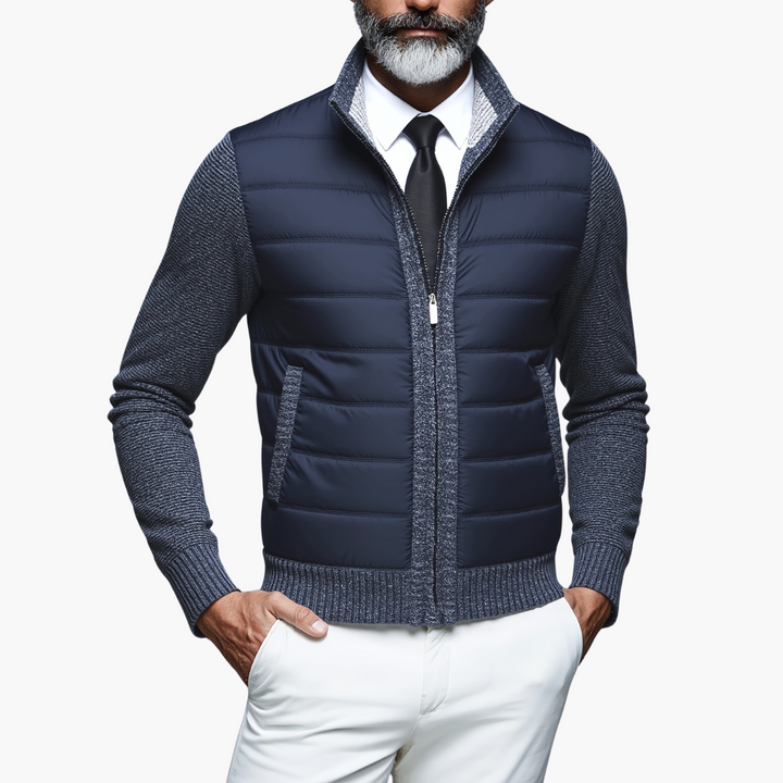 Giacca Uomo con Dettagli Tricot e Zip | Altivaro