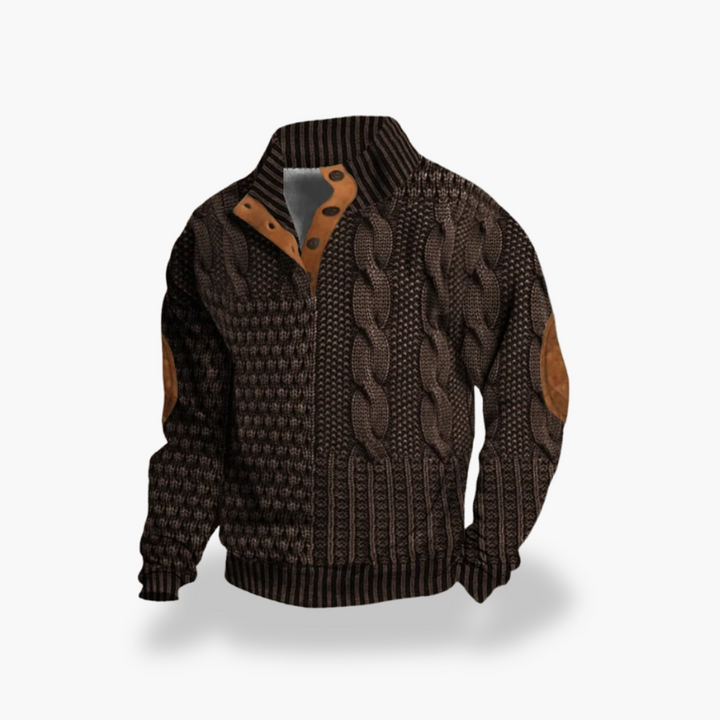 Giacca in Maglia con Dettagli in Pelle per Uomo | Altivaro