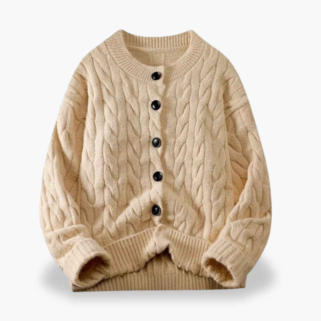 Cardigan Invernale a Treccia con Bottoni per Donna | Altivaro