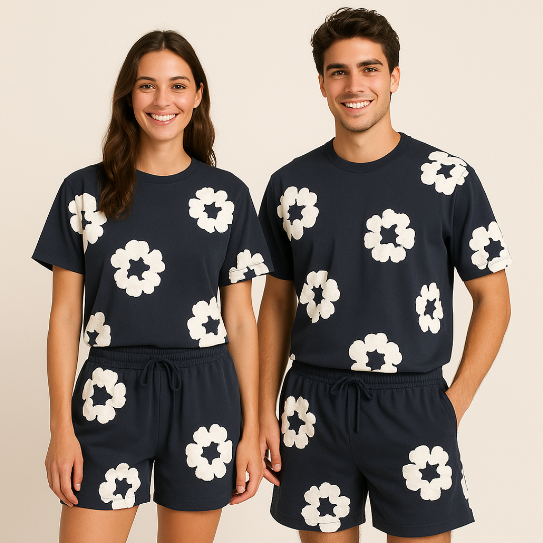 Set T-Shirt e Pantaloncini con Stampa Floreale - Look Estivo Unisex Casual | Altivaro-Altivaro