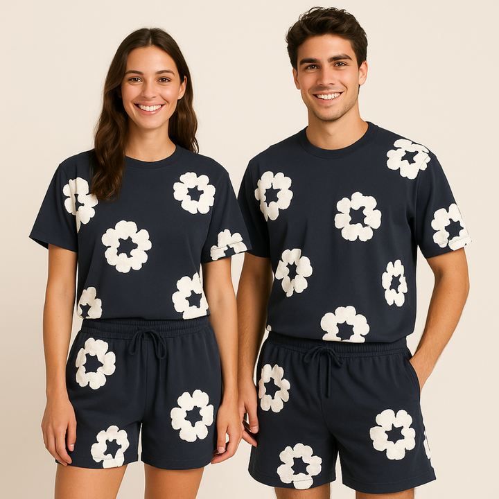 Set T-Shirt e Pantaloncini con Stampa Floreale - Look Estivo Unisex Casual | Altivaro-Altivaro