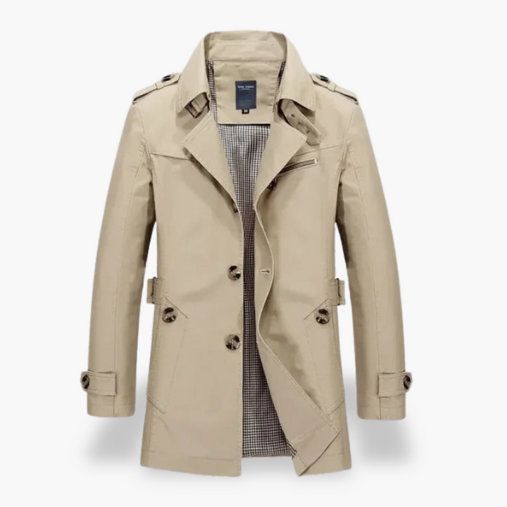 Trench Uomo Slim Fit Cotone Autunnale Cappotto Lungo | Altivaro