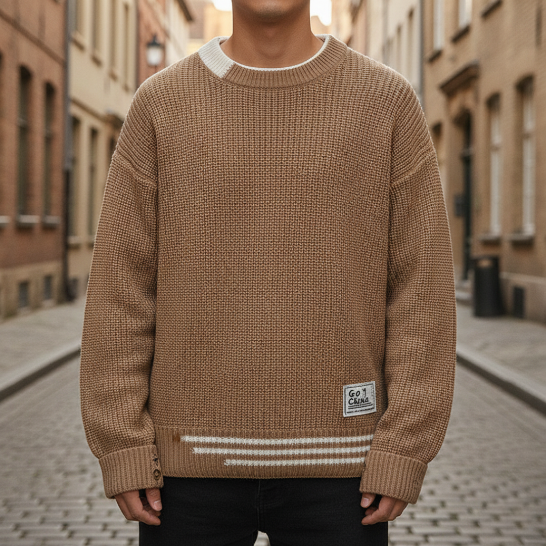 Herrenpullover Polyester Rundhalsausschnitt Freizeitstrick | Altivaro