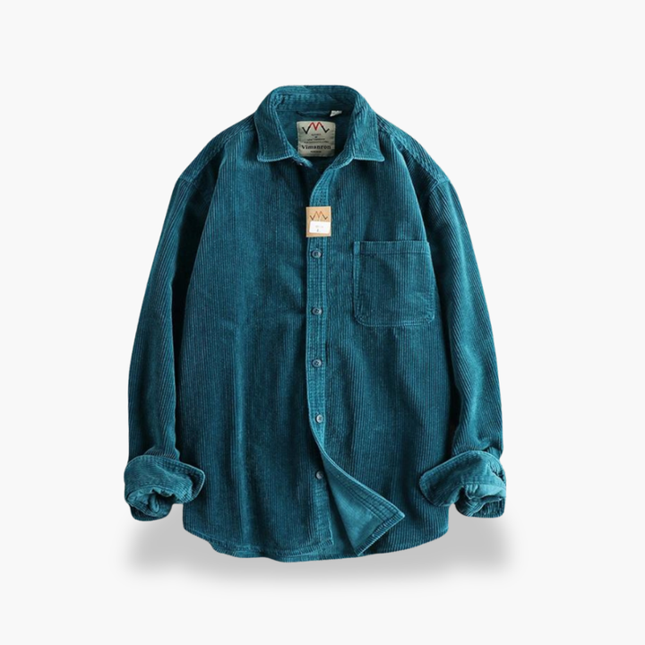 Camicia in velluto a coste con tasche da uomo, tessuto rinforzato e cuciture | Altivaro