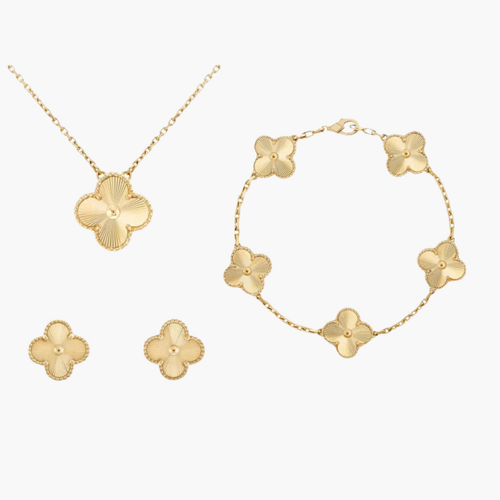 Set Gioielli Fiore con Bordo Dorato | Altivaro