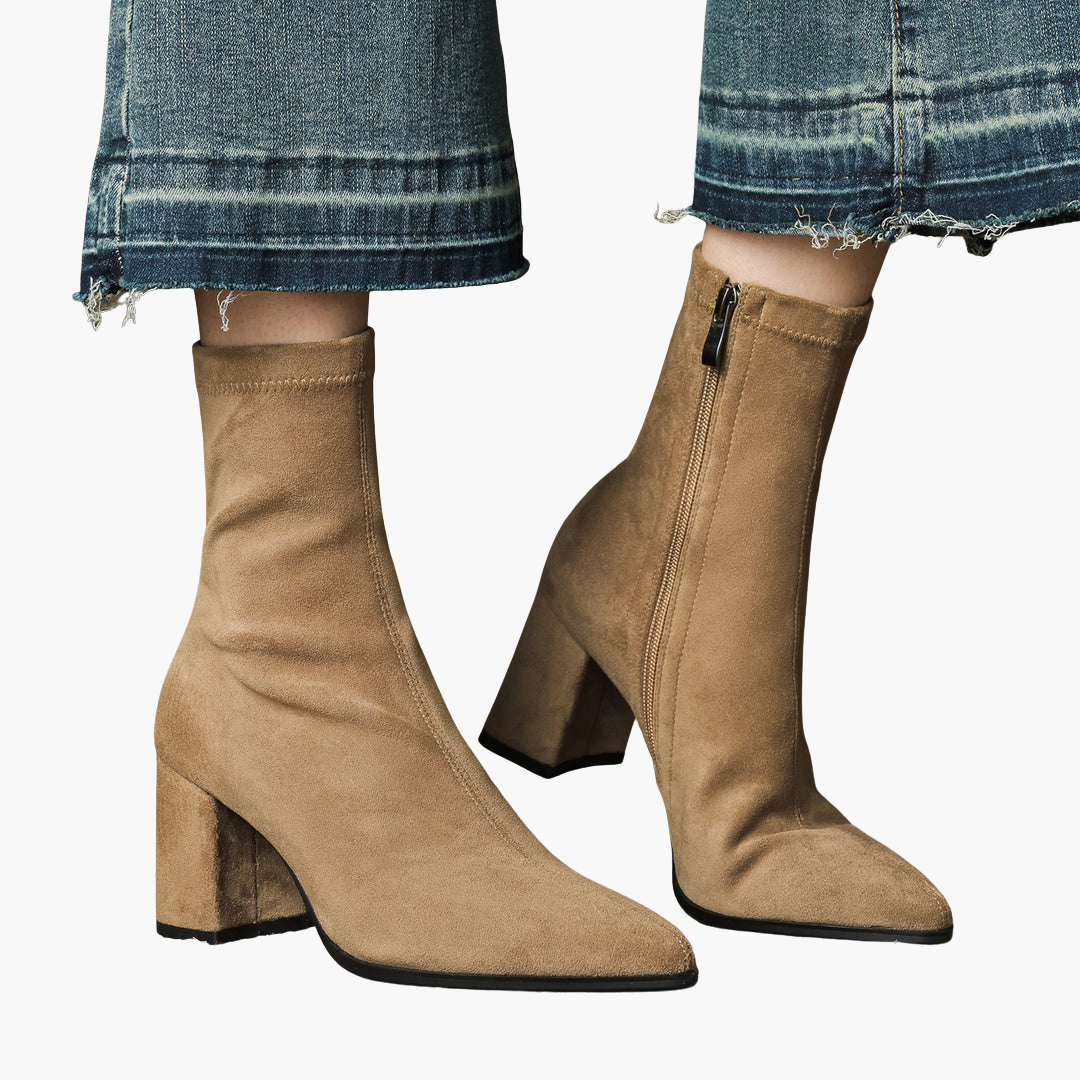 Orthopedic Suede Leather Boots with Heel for Women | Altivaro