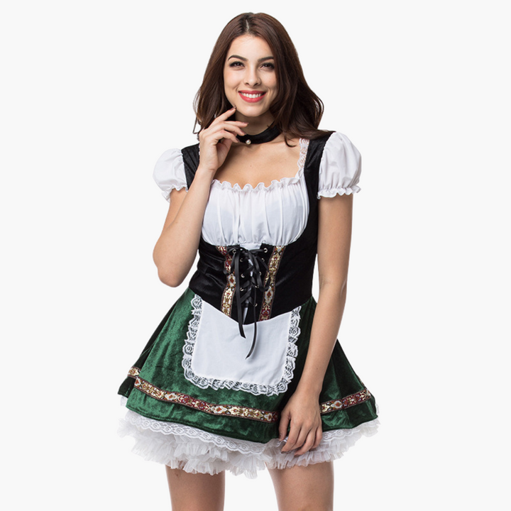 Donna Abito Dirndl con Corsetto e Gonna a Pieghe | Altivaro