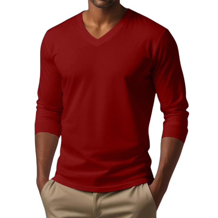 Maglia Uomo a Maniche Lunghe con Scollo a V Elasticizzata | Altivaro