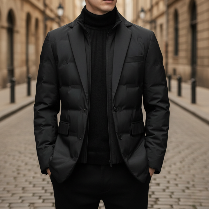 Herren Nylon Daunenjacke mit Kragen und Taschen | Altivaro