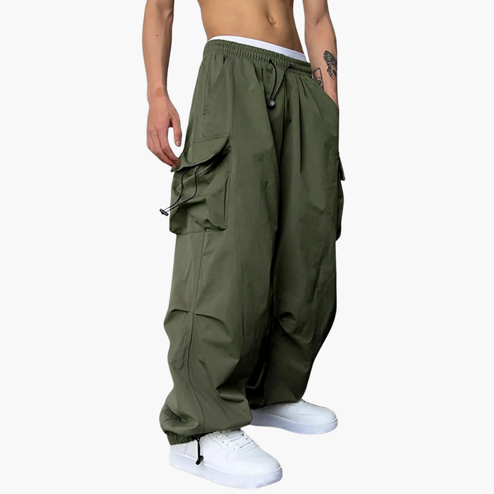 Pantaloni Cargo Uomo Larghi Paracadute Streetwear | Altivaro