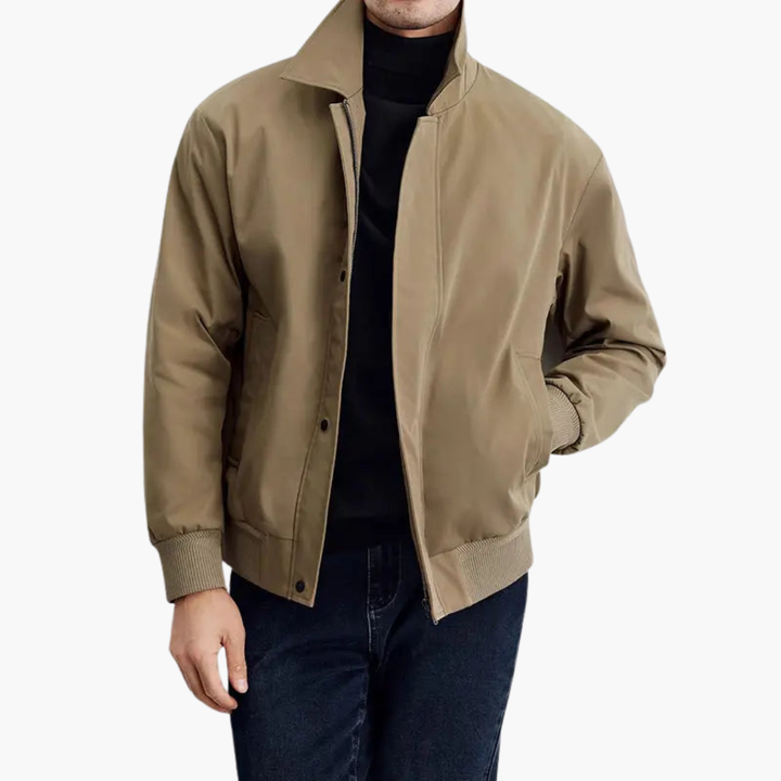 Men's Waterproof Jacket with Buttons and Collar | Altivaro