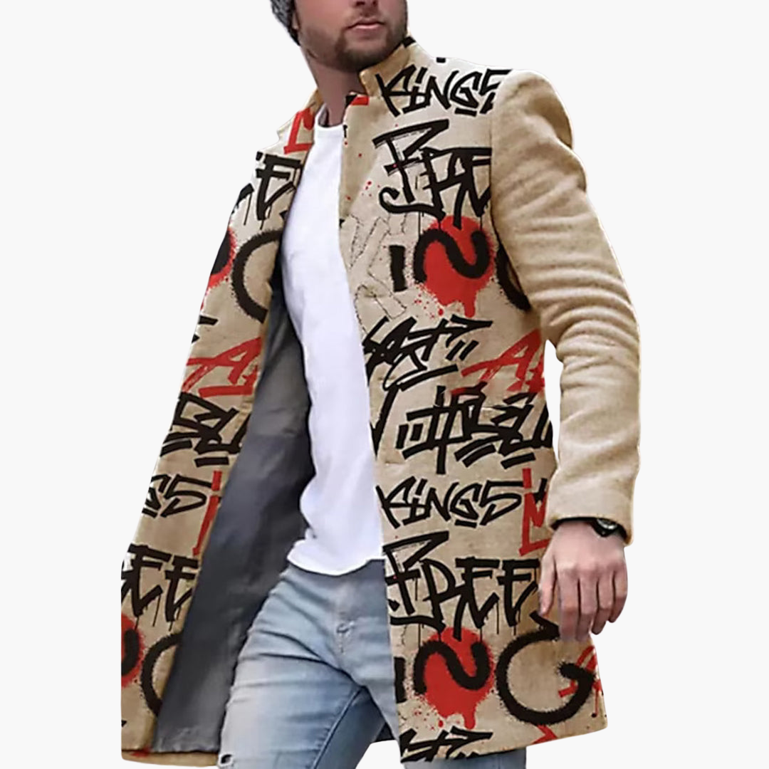 Cappotto Lungo Uomo Elegante in Lana Ricamata | Altivaro