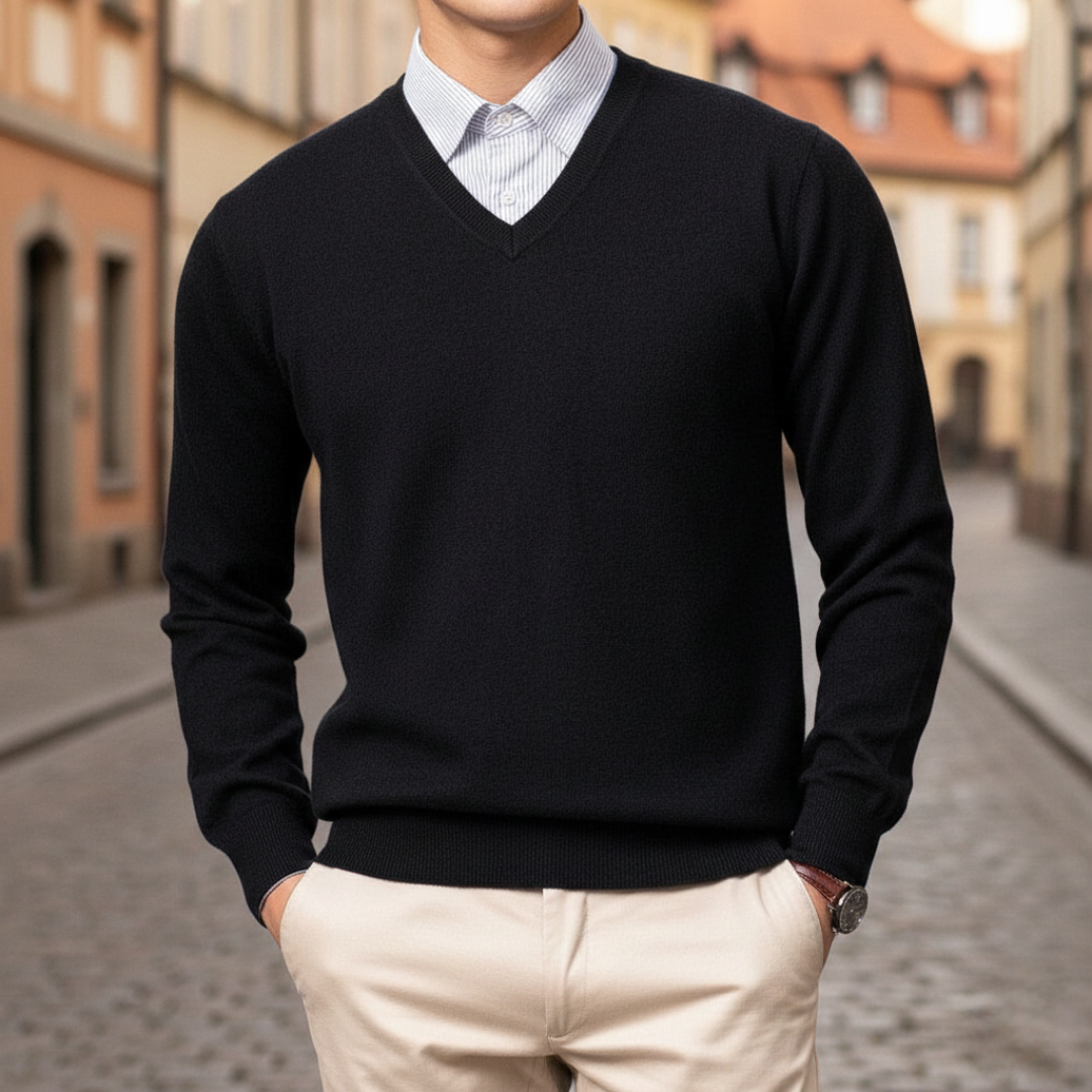 Herrenpullover V-Ausschnitt Polyester | Altivaro