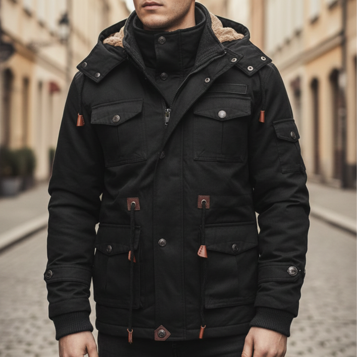 Herren Parka Jacke mit Kapuze und Futter | Altivaro