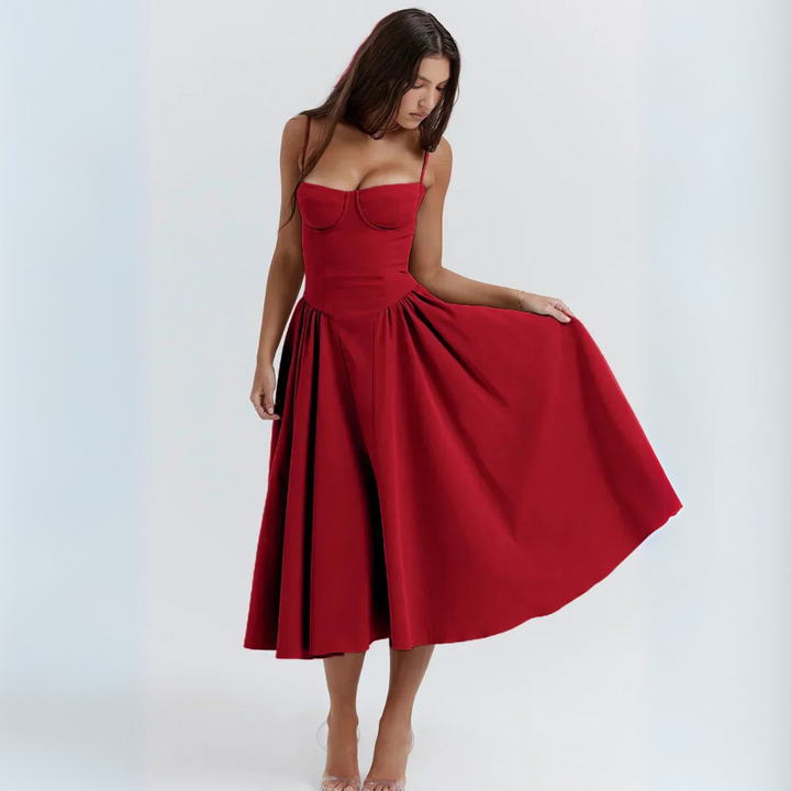 Vestito Midi Donna Bustier Spalline Sottili Festa | Altivaro